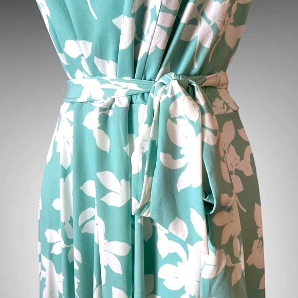 Charter Club Seafoam and White Floral Midi Dress, S - Picture 4 of 7